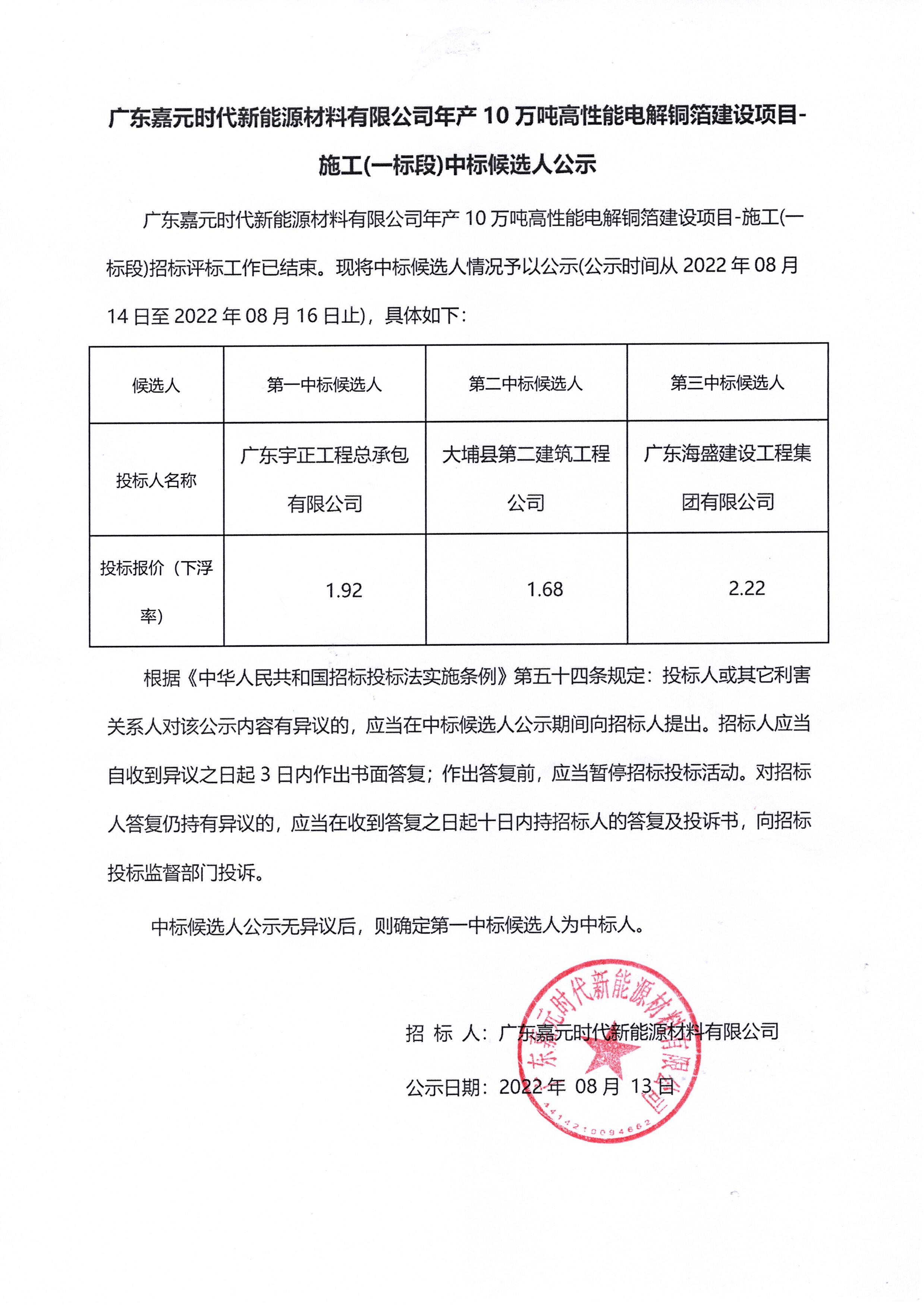 广东鉴黑担保网时代新能源材料有限公司年产10万吨高性能电解铜箔建设项目-施工(一标段)中标候选人公示.jpg